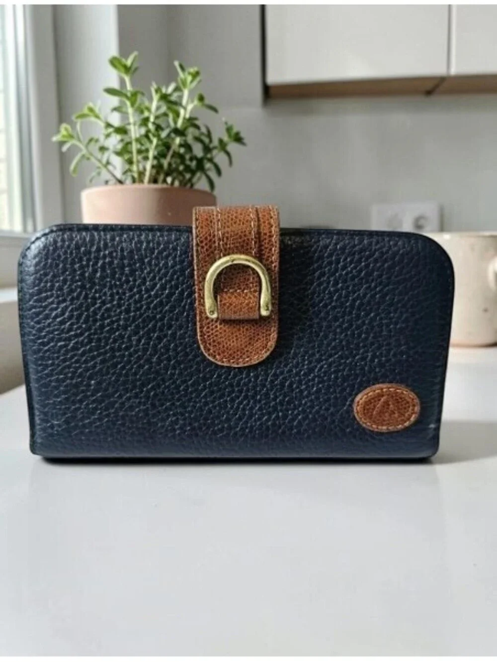 Stone Mountain Black Leather Wallet Buckle Strap Organizer Coin Pocket